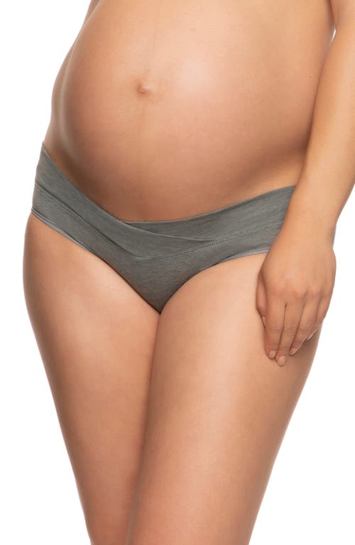 Shop Felina 3-pack Organic Cotton Maternity Briefs In Slate/pebble/cloud