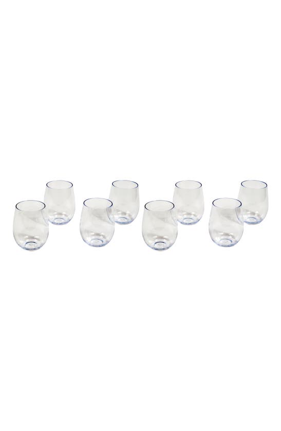 Tarhong Tritan Montana Set Of 8 Stemless Wineglasses In Transparent