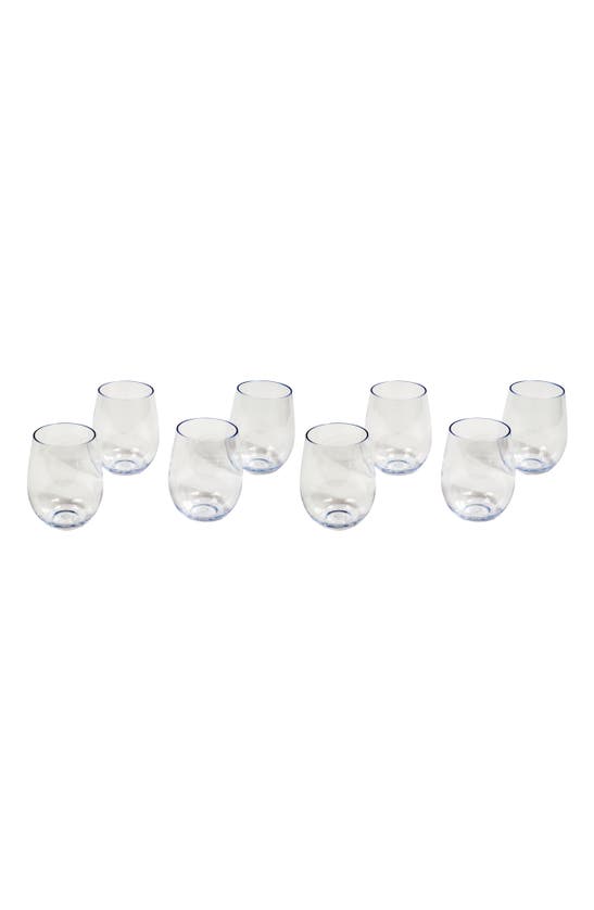 Tarhong Tritan Montana Set Of 8 Stemless Wineglasses In Clear