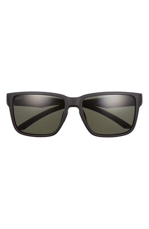 Emerge 60mm ChromaPop Polarized Rectangular Sunglasses in Matte Black/Grey Green