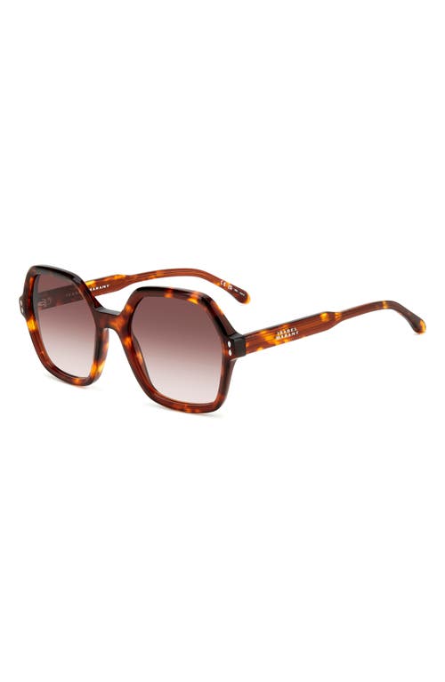 Shop Isabel Marant 55mm Gradient Square Sunglasses In Brown Havana/brown Gradient