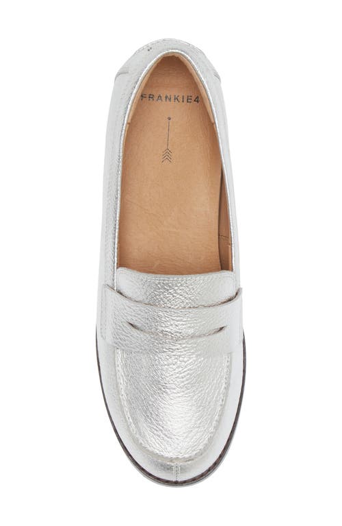 Frankie4 Franklin Penny Loafer In Silver Tumbled