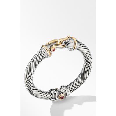 David Yurman Cable Buckle Bracelet With 18K Yellow Gold And Rhodalite Garnet