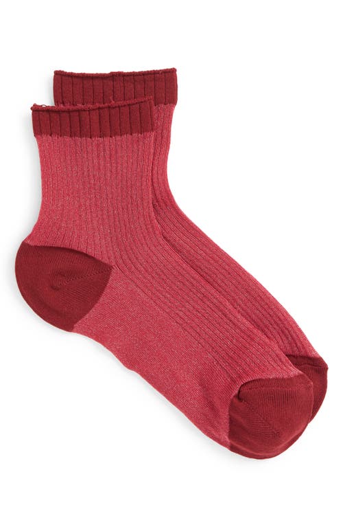 NORDSTROM NORDSTROM SPARKLE SHEER RIB QUARTER SOCKS