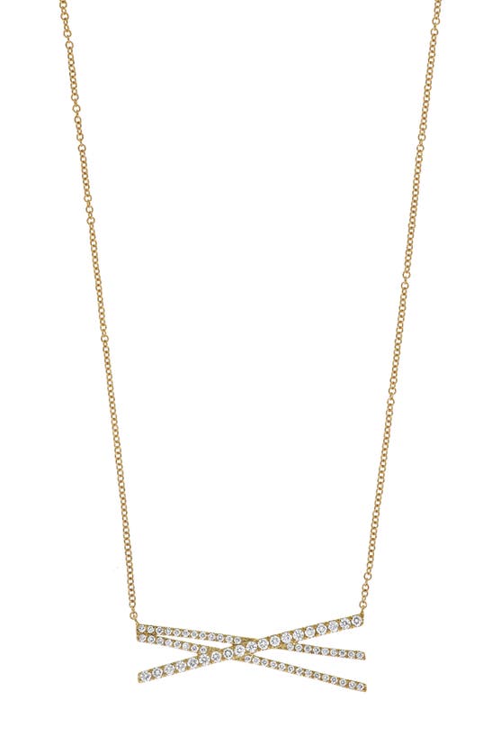 Bony Levy Diamond Crossover Pendant Necklace In Gold