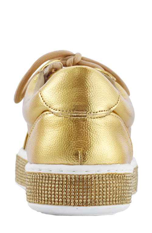 Lady Couture Legend Rhinestone Sneaker In Gold