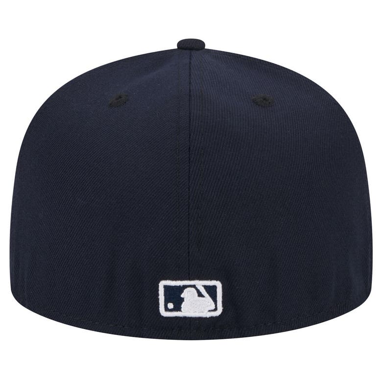 Shop New Era Navy Miami Marlins White Logo 59fifty Fitted Hat