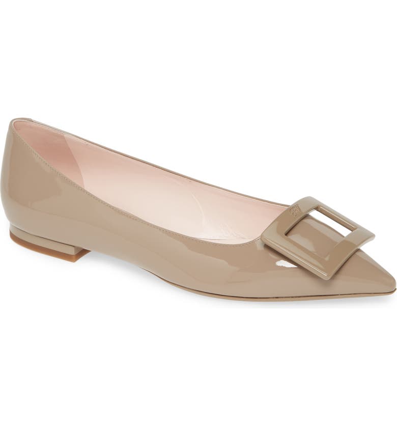 Roger Vivier Gommettine Buckle Pointed Toe Flat | Nordstrom