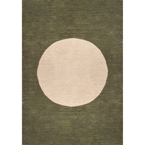Jonathan Y Cirkel Minimalist Geometric Dot Machine-washable Area Rug In Green/cream