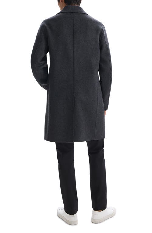 Theory Men's Double-breasted Topcoat In New Divide In Dark Charcoal