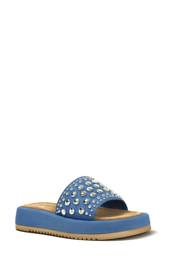 Shop Azalea Wang Espinosa Platform Slide Sandal In Blue