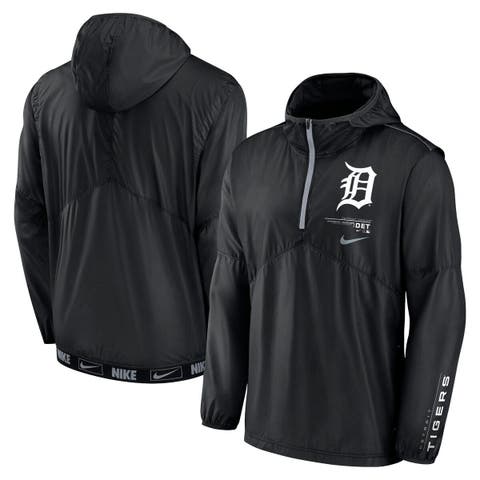 Men's Fanatics Branded Black/White Brooklyn Nets Anorak Block Party Windbreaker Half-Zip Hoodie Jacket