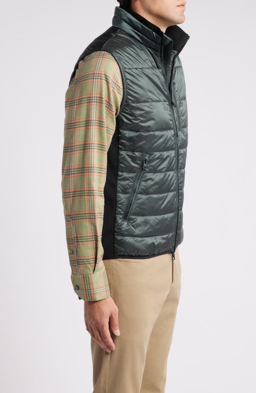 Shop Scott Barber Metallic Ciré Water Resistant Nylon Puffer Vest In Pine