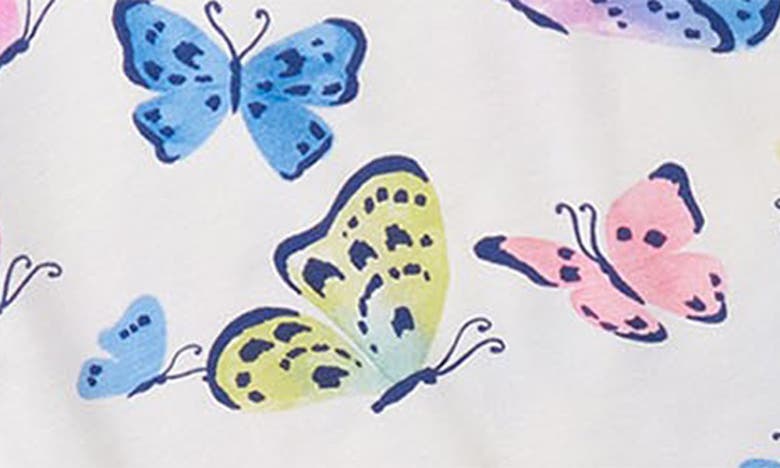 Hatley Kids' Butterfly Print Fitted Two-piece Short Pajamas In White