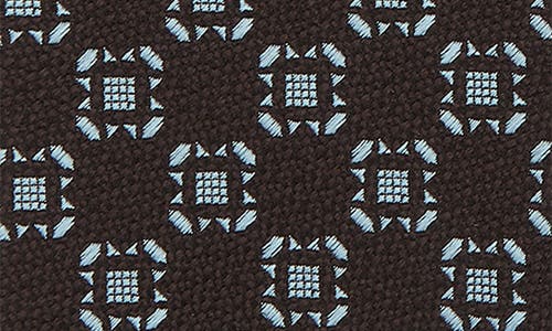 Shop Zegna Ties Geometric Pattern Silk Tie In Brown