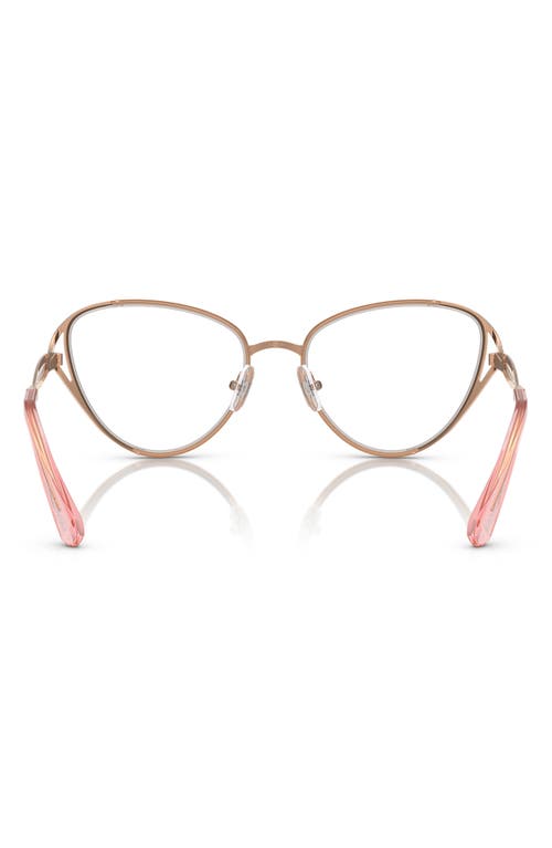Swarovski 57mm Cat Eye Optical Glasses In Rose Gold