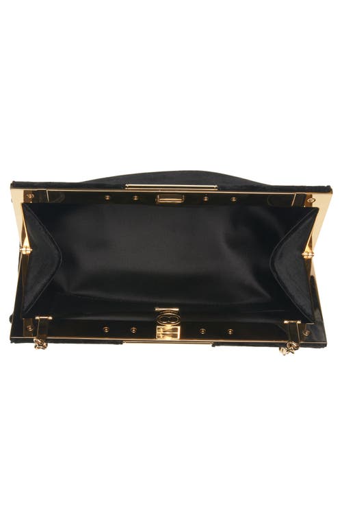 Shop Dolce & Gabbana Dolce&gabbana Small Marlene Velvet Shoulder Bag In 80999 Nero