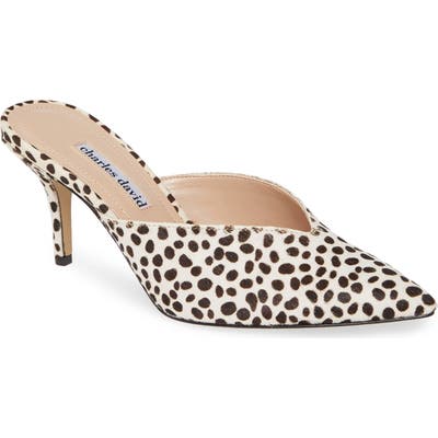 Charles David Askan Genuine Calf Hair Mule- White