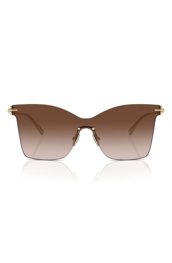Tiffany & Co 143mm Gradient Rimless Butterfly Shield Sunglasses In Brown Gradient
