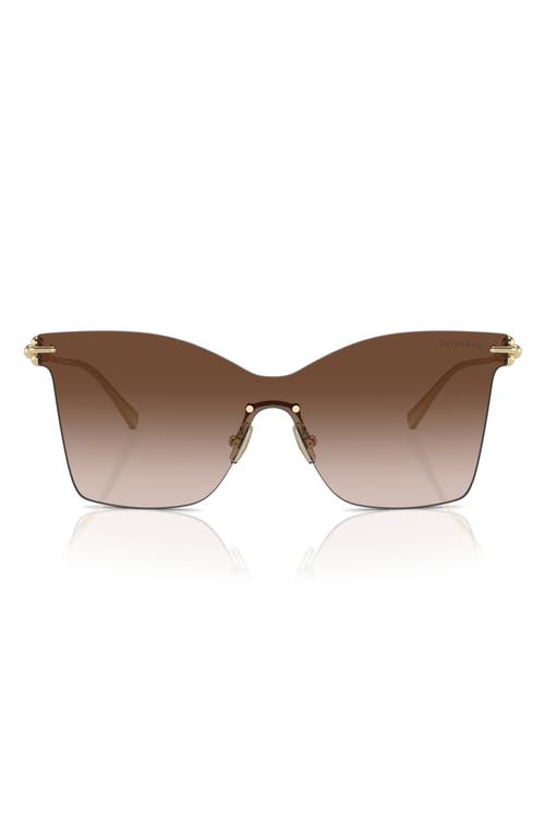 Tiffany & Co. 143mm Gradient Rimless Butterfly Shield Sunglasses in Brown Gradient 