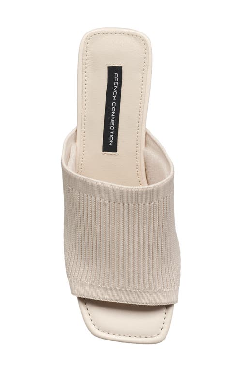 French Connection Women's Knit Styles Slip On Block Heel Sandal In Bone