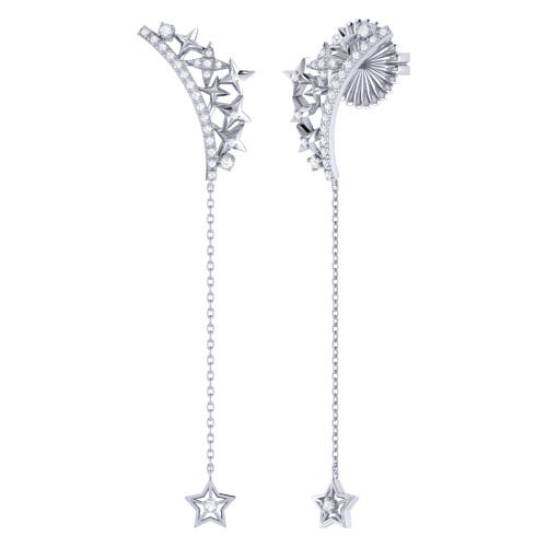 Shop Luvmyjewelry Starry Cascade Tiara Sterling Silver Diamond Drop Earring