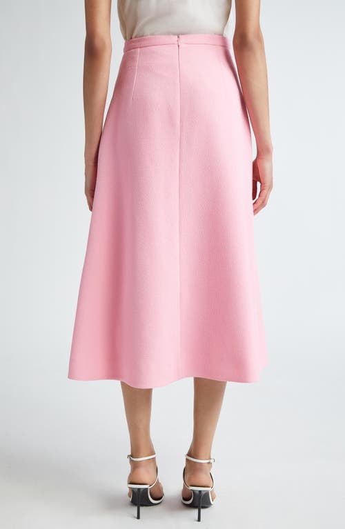 Shop Emilia Wickstead Sato Front Pleat Crepe Midi Skirt In Rose Pink