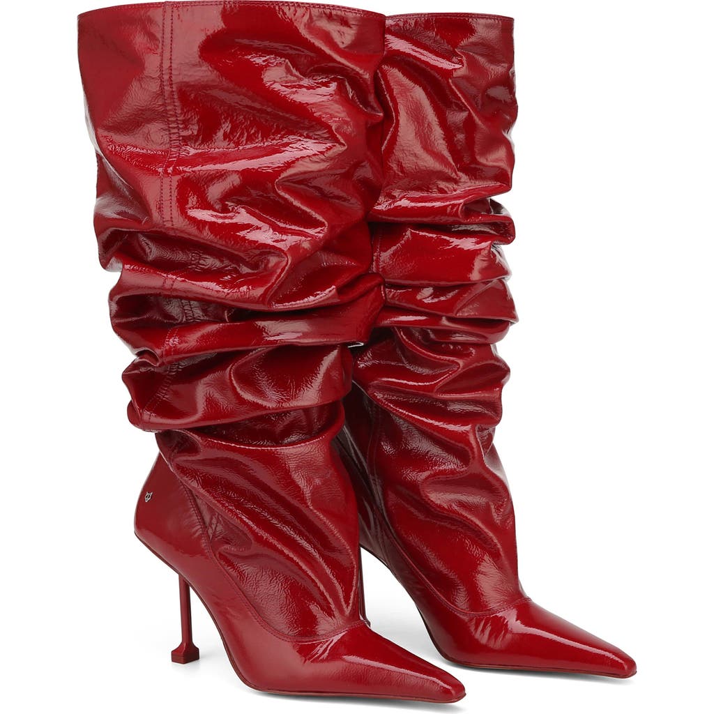 Naked Wolfe Vern Slouch Tall Boot in Red-Patent Leather