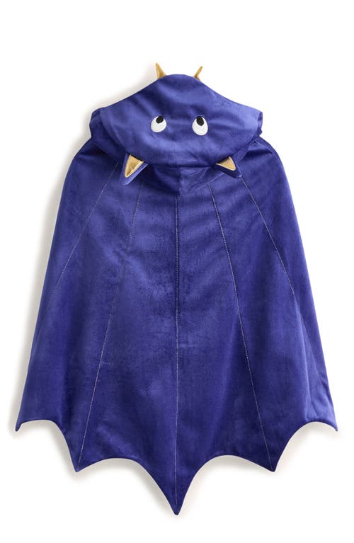 Shop Mini Boden Kids' Bat Fancy Halloween Velour Hooded Cape In Starboard Bat