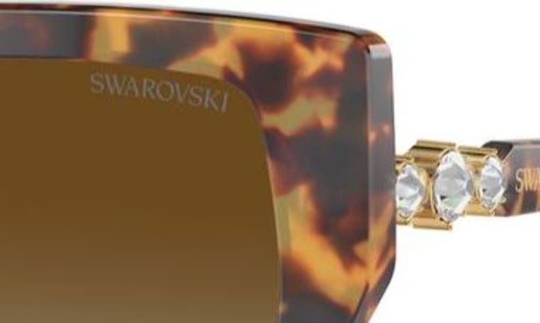 Shop Swarovski Constella Gradient 57mm Pillow Sunglasses In Havana Transparent