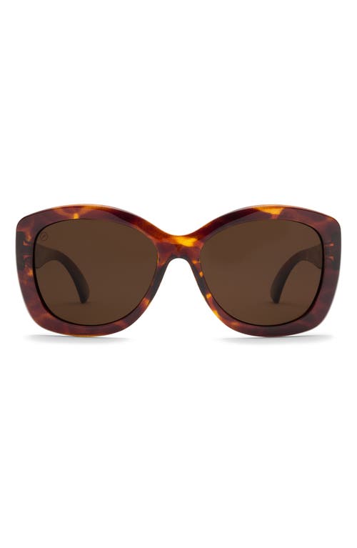 Shop Electric Gaviota Polarized Square Sunglasses In Gloss Tort/bronze Polar