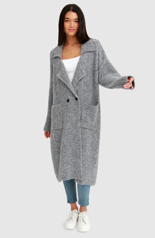 Shop Belle & Bloom Born To Run Sustainable Sweater Coat In Grey