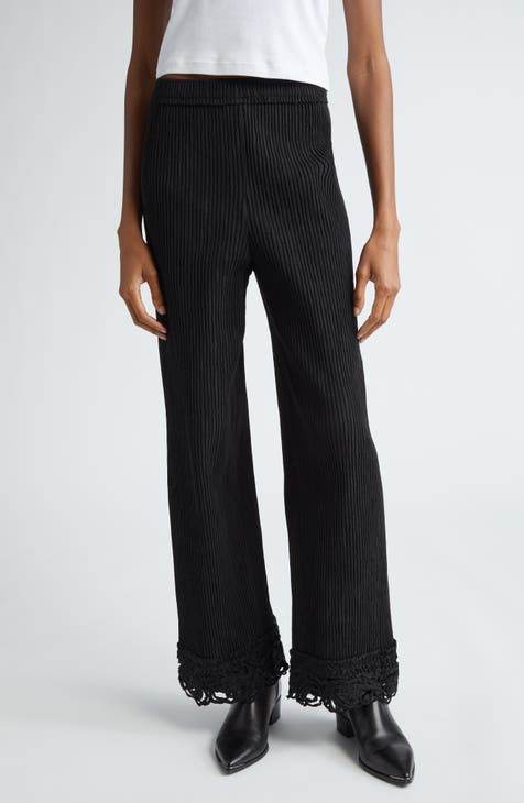 Lace Hem Trousers in Fog main image 0