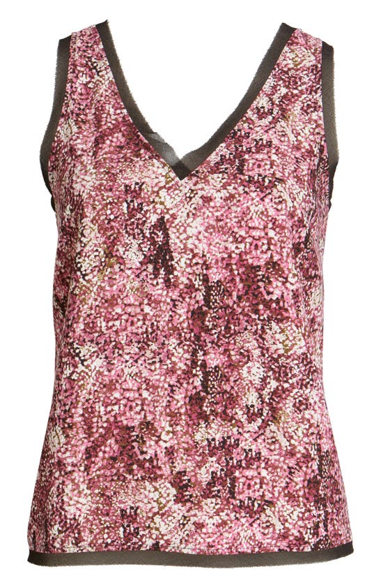 Halogen Raw Edge Tank In Pink Pebbles Print