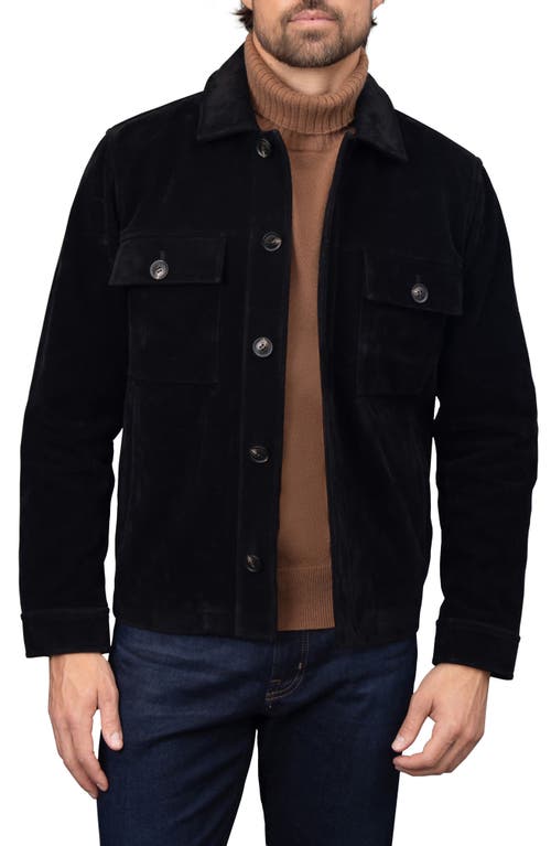 Shop Bagatelle Faux Nubuck Trucker Jacket In Black