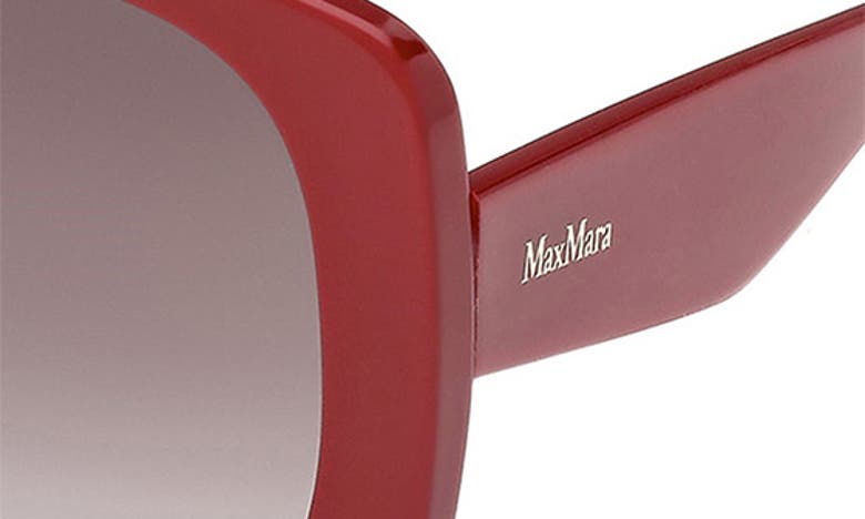Shop Max Mara 55mm Round Sunglasses In Shiny Bordeaux / Smoke