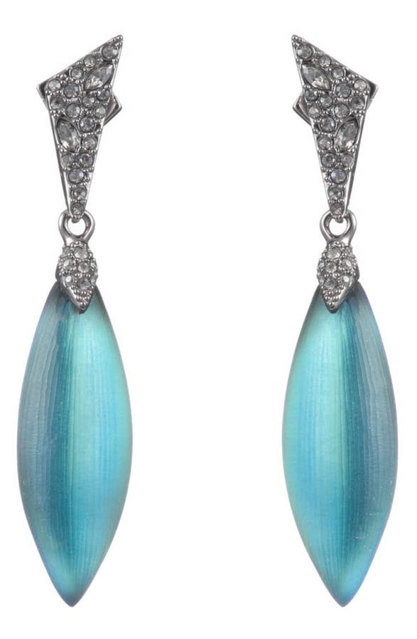 Click to view more detailed imagery on our partner's website Alexis Bittar Crystal Encrusted Dangle Earrings, Green In Black Beetle
