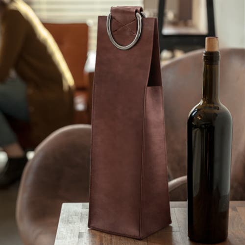 Viski Brown Single-bottle Wine Tote In Brown