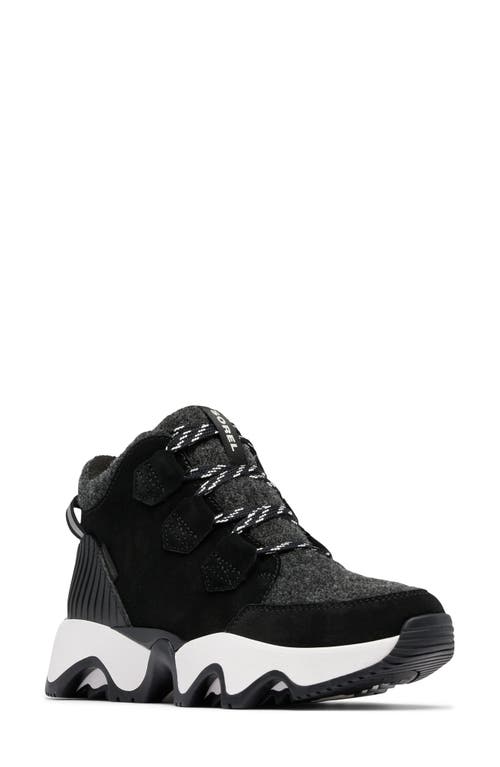 Sorel Kinetic Impact Caribou Plus Waterproof Sneaker Bootie In Black/sea Salt