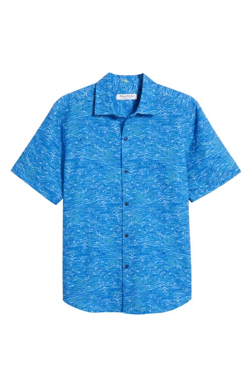 Shop Tommy Bahama Bahama Coast Monte Rio Geo Islandzone® Short Sleeve Button-up Shirt In Cabo Blue