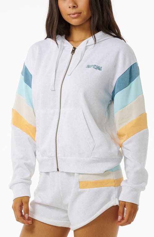 Shop Rip Curl Surf Revival Colorblock Zip-up Fleece Hoodie In Grey Marle