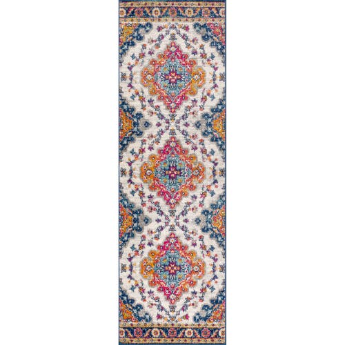 Jonathan Y Bohemian Flair Boho Vintage Medallion Area Rug In Navy/multi