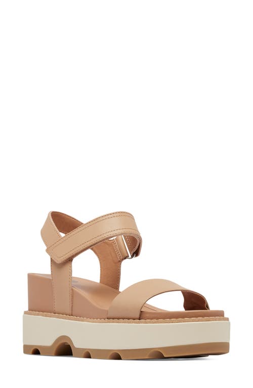 Shop Sorel Joanie Iv Y Strap Wedge Sandal In Honest Beige/bleached Ceramic