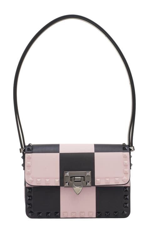 Small Rockstud Chess Leather Shoulder Bag