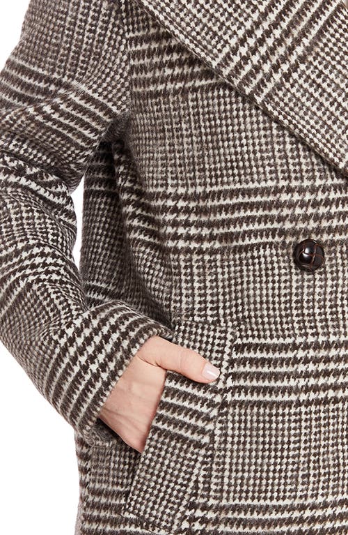 Shop Frye Plaid Water Resistant Double Breasted Coat In Brown Plaid