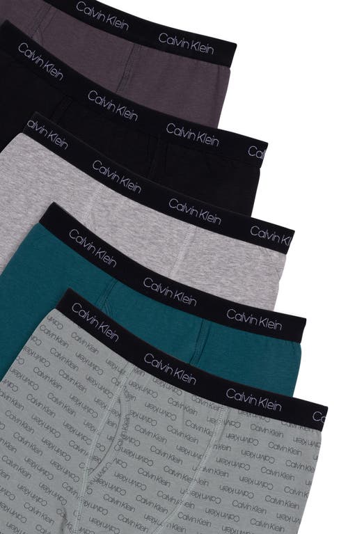 Shop Calvin Klein Kids' Assorted 5-pack Boxer Briefs In Grey/pacific/h Grey