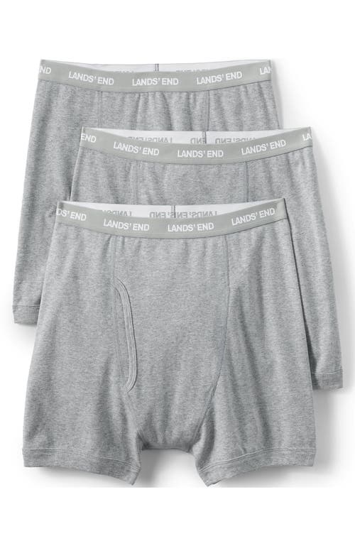 Lands' End Knit Boxer Brief Mixed 3 Pack In Gray Heather