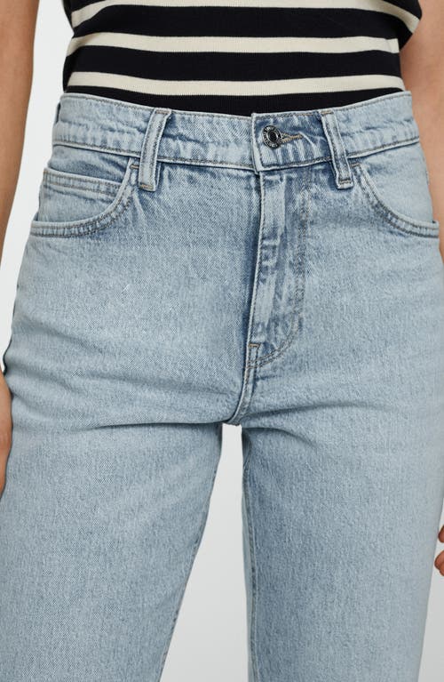 Mango High Waist Ankle Mom Jeans In Open Blue