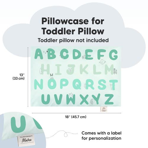 Keababies Printed Toddler Pillowcase 13x18" In Keaabc Mint