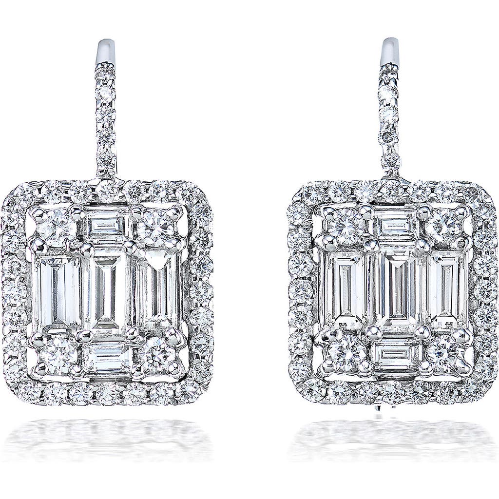 Mindi Mond Clarity Mega Halo Diamond Drop Earrings In White Gold/diamond